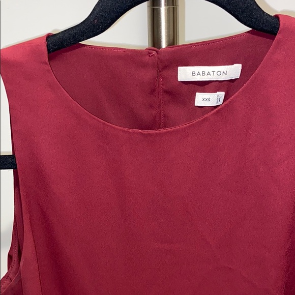 Babaton dark red double sheer tank - Picture 2 of 4